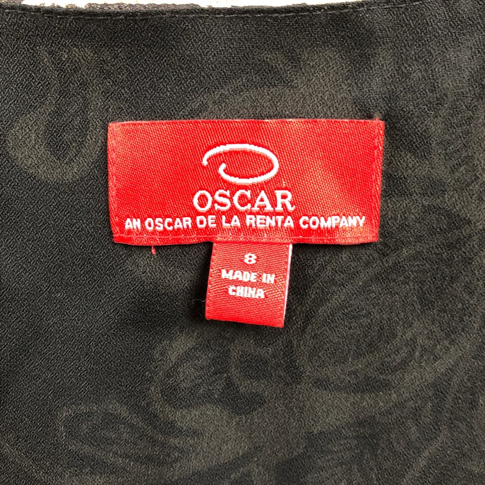 Oscar De La Renta Dress Black Floral Lace Party 8 - Picture 7 of 8